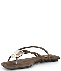 Jeffrey Campbell Cosmos Suede Stone Thong Flat Sandals