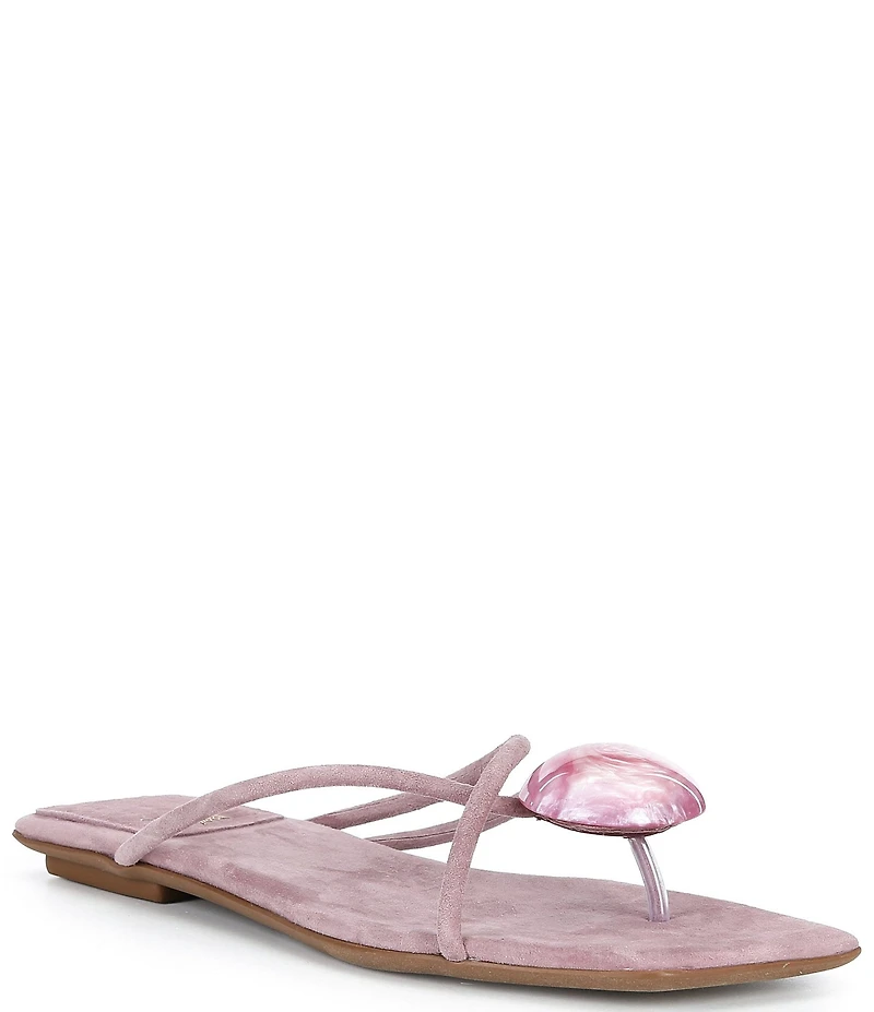 Jeffrey Campbell Cosmos Suede Stone Thong Flat Sandals