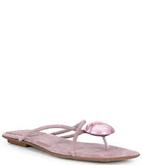 Jeffrey Campbell Cosmos Suede Stone Thong Flat Sandals