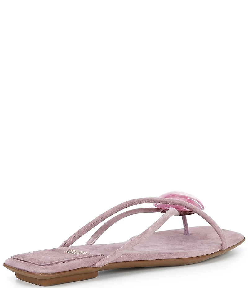 Jeffrey Campbell Cosmos Suede Stone Thong Flat Sandals