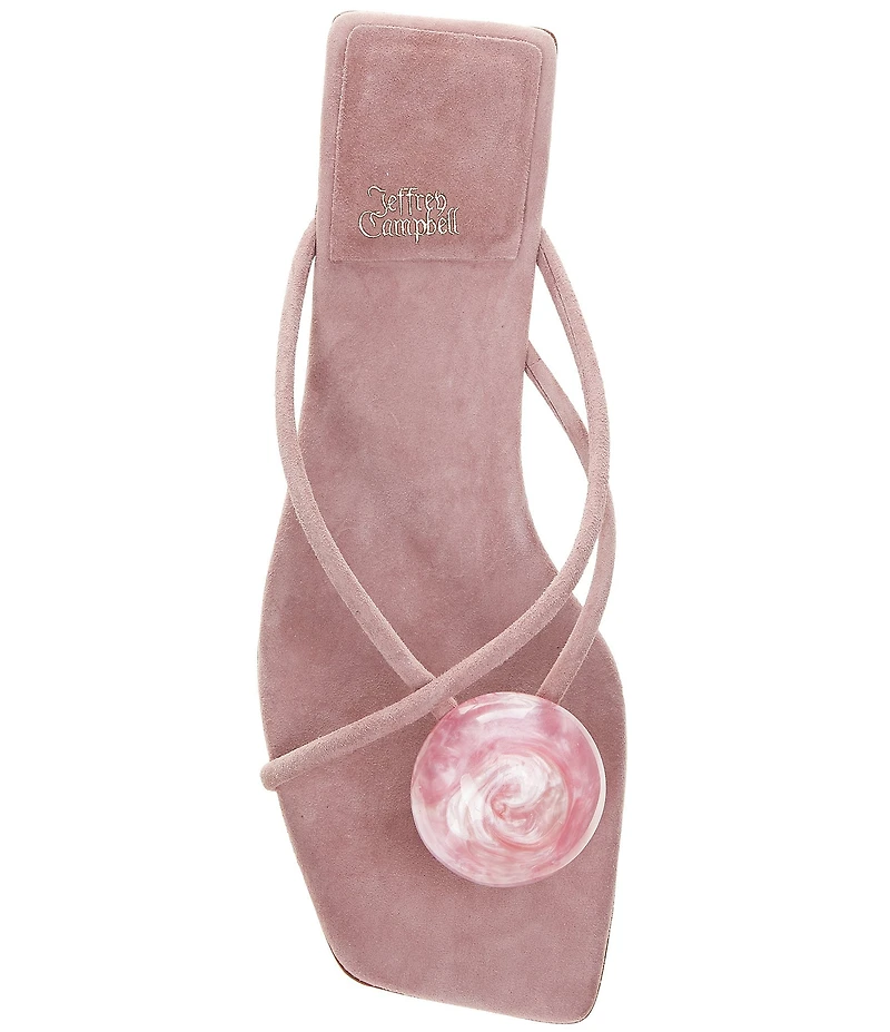 Jeffrey Campbell Cosmos Suede Stone Thong Flat Sandals