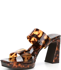 Jeffrey Campbell Danity Tortoise Print Platform Slide Sandals