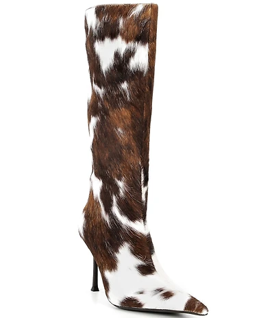 Jeffrey Campbell Darling-2F Cow Print Calf Hair Tall Boots