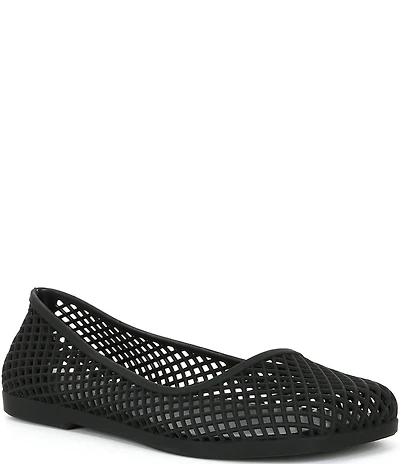 Jeffrey Campbell Day-Off Perforated Matte Jelly Ballet Flats