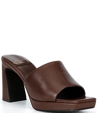 Jeffrey Campbell Dress Code Leather High Heel Banded Slide Sandals