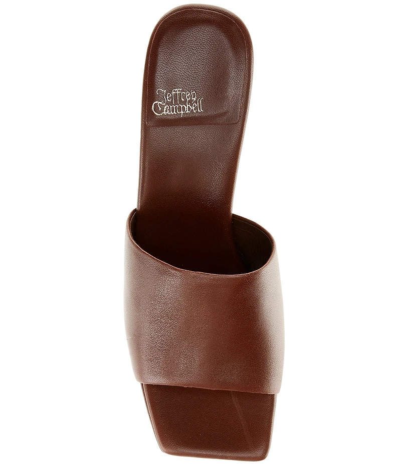 Jeffrey Campbell Dress Code Leather High Heel Banded Slide Sandals