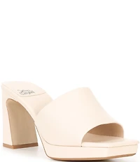 Jeffrey Campbell Dress Code Leather High Heel Banded Slide Sandals