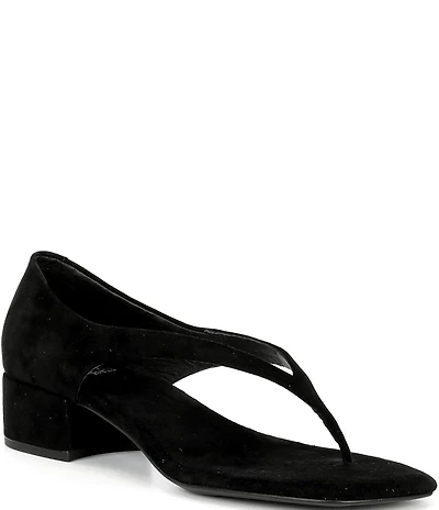 Jeffrey Campbell Emelie Suede Closed Back Block Heel Thong Sandals