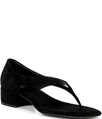 Jeffrey Campbell Emelie Suede Closed Back Block Heel Thong Sandals