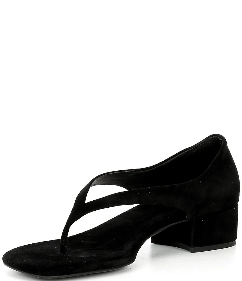 Jeffrey Campbell Emelie Suede Closed Back Block Heel Thong Sandals