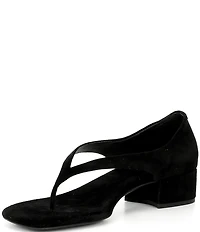 Jeffrey Campbell Emelie Suede Closed Back Block Heel Thong Sandals