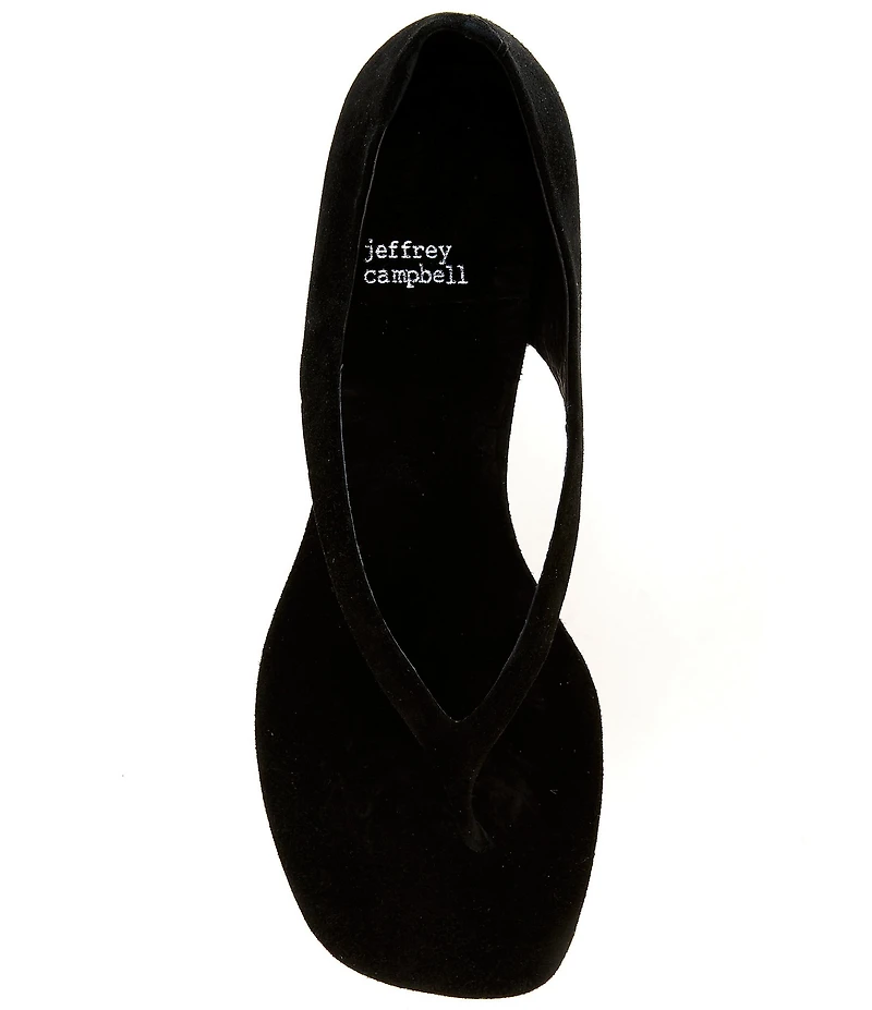 Jeffrey Campbell Emelie Suede Closed Back Block Heel Thong Sandals