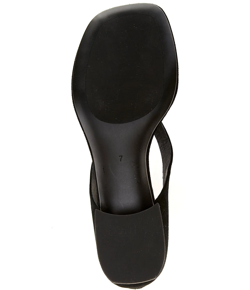 Jeffrey Campbell Emelie Suede Closed Back Block Heel Thong Sandals