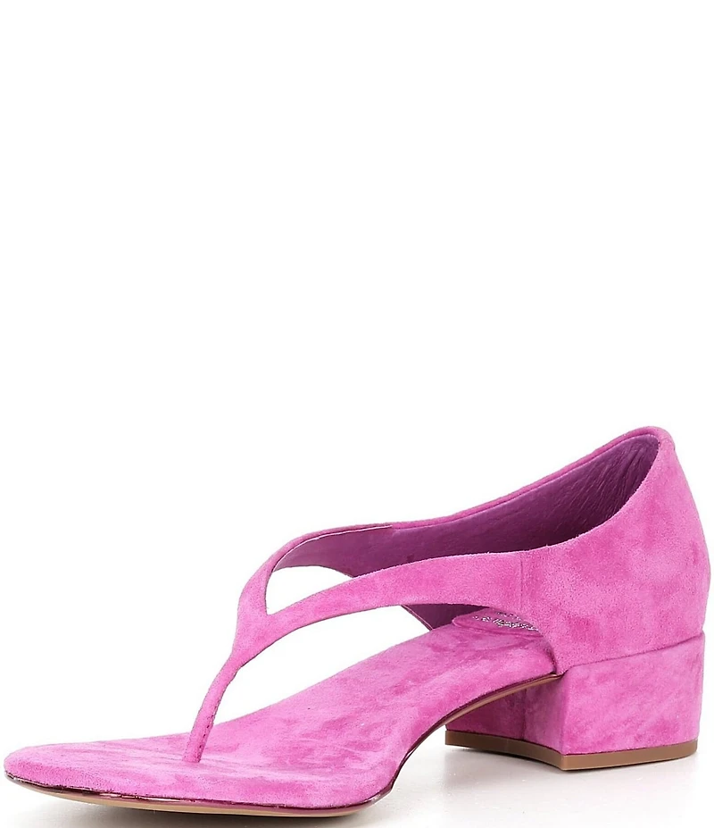 Jeffrey Campbell Emelie Suede Closed Back Block Heel Thong Sandals
