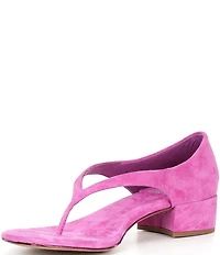 Jeffrey Campbell Emelie Suede Closed Back Block Heel Thong Sandals