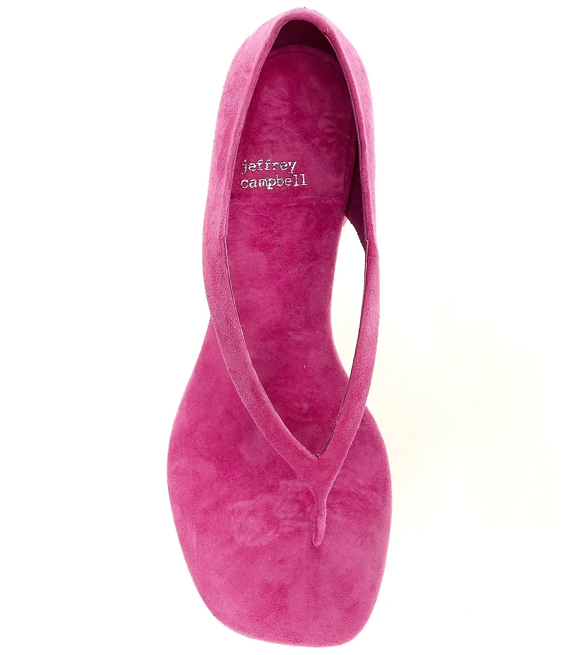 Jeffrey Campbell Emelie Suede Closed Back Block Heel Thong Sandals