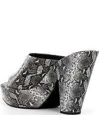 Jeffrey Campbell Enriched Python Print Leather Platform Block Heel Slide Sandals