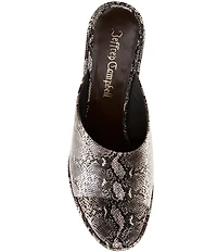Jeffrey Campbell Enriched Python Print Leather Platform Block Heel Slide Sandals