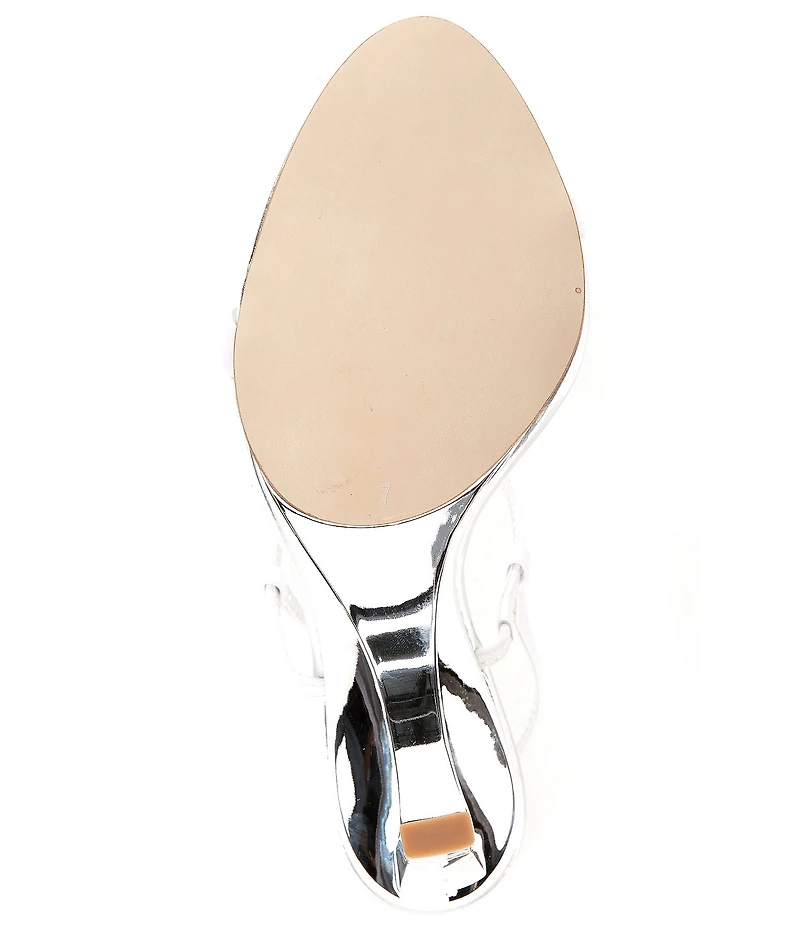 Jeffrey Campbell Euclid Metallic Leather Arc Heel Dress Sandals