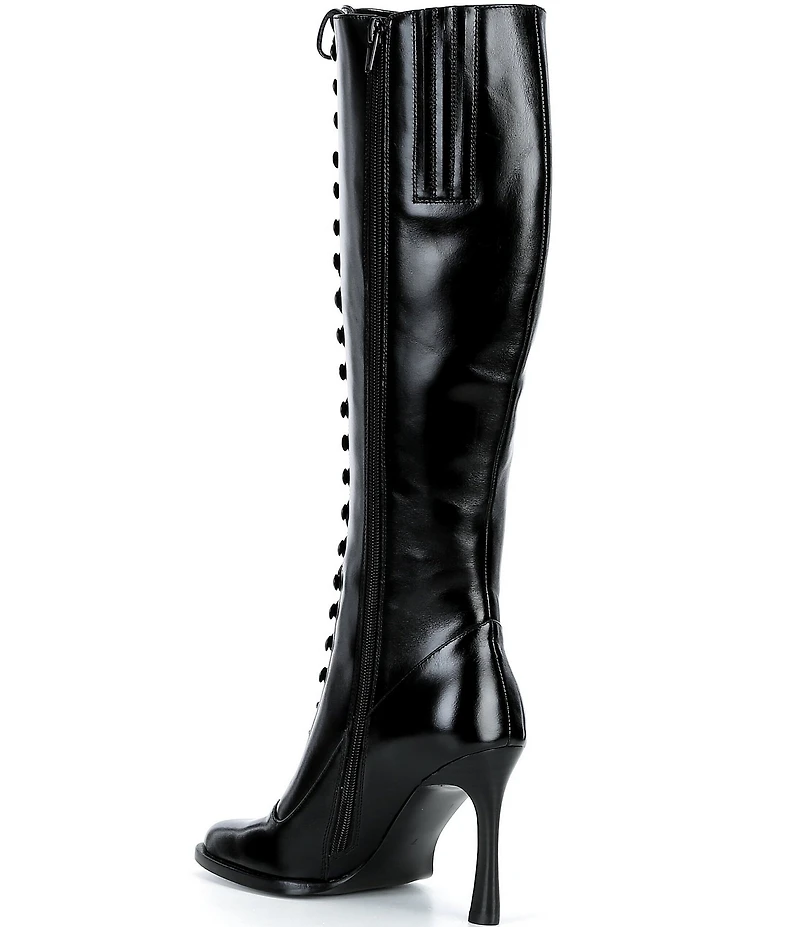 Jeffrey Campbell Fanning Leather Lace Up Tall Boots