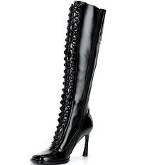 Jeffrey Campbell Fanning Leather Lace Up Tall Boots