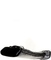 Jeffrey Campbell Fanning Leather Lace Up Tall Boots