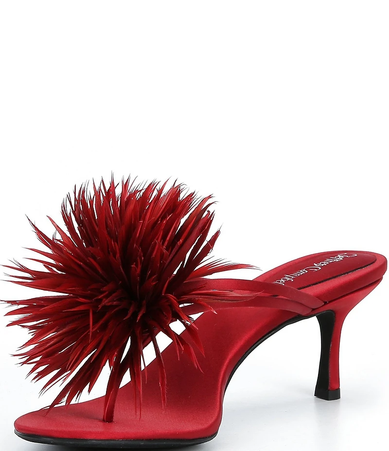 Jeffrey Campbell Firework Satin Thong Kitten Heels