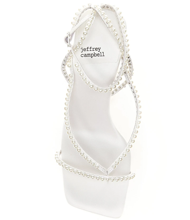 Jeffrey Campbell Flux Strappy Satin Pearl Thong Sandals