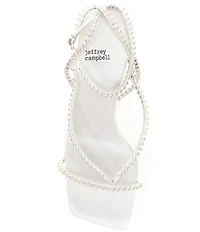 Jeffrey Campbell Flux Strappy Satin Pearl Thong Sandals