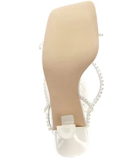 Jeffrey Campbell Flux Strappy Satin Pearl Thong Sandals