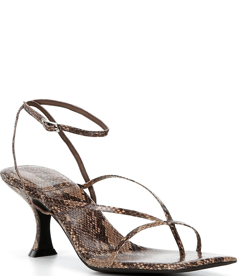 Jeffrey Campbell Fluxx Python Print Strappy Ankle Wrap Dress Sandals