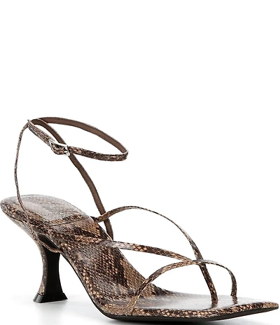 Jeffrey Campbell Fluxx Python Print Strappy Ankle Wrap Dress Sandals
