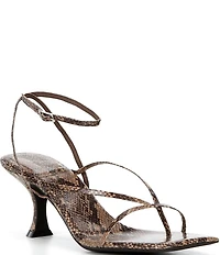 Jeffrey Campbell Fluxx Python Print Strappy Ankle Wrap Dress Sandals