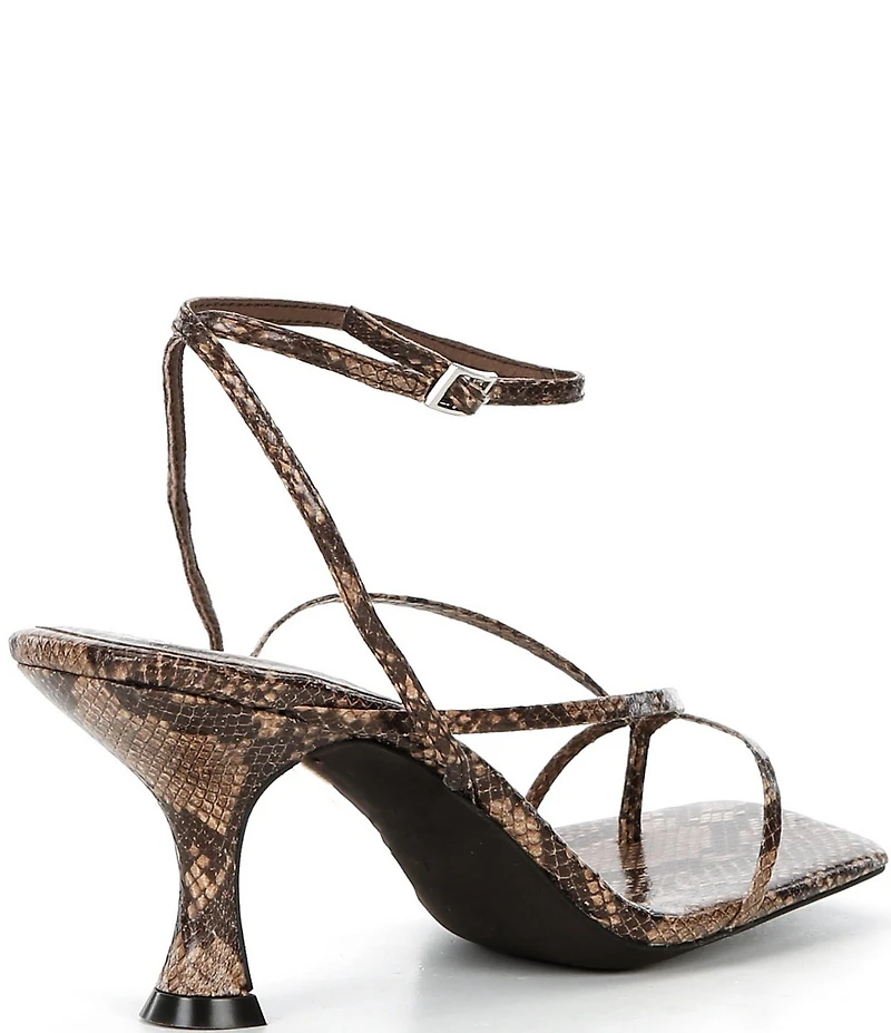Jeffrey Campbell Fluxx Python Print Strappy Ankle Wrap Dress Sandals