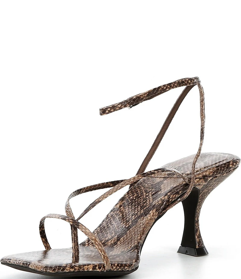 Jeffrey Campbell Fluxx Python Print Strappy Ankle Wrap Dress Sandals