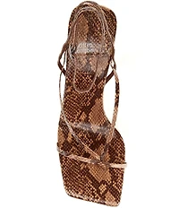 Jeffrey Campbell Fluxx Python Print Strappy Ankle Wrap Dress Sandals