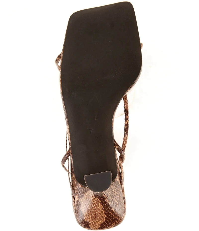 Jeffrey Campbell Fluxx Python Print Strappy Ankle Wrap Dress Sandals