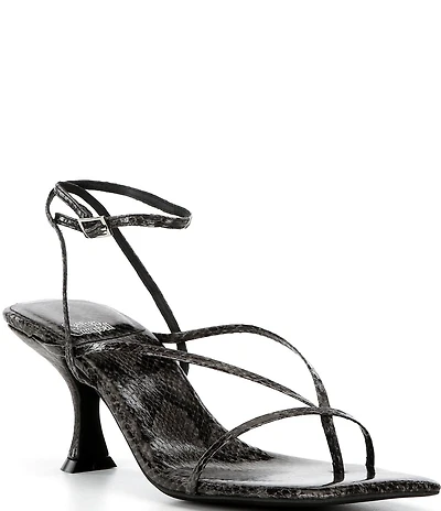 Jeffrey Campbell Fluxx Python Print Strappy Ankle Wrap Dress Sandals