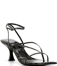 Jeffrey Campbell Fluxx Python Print Strappy Ankle Wrap Dress Sandals