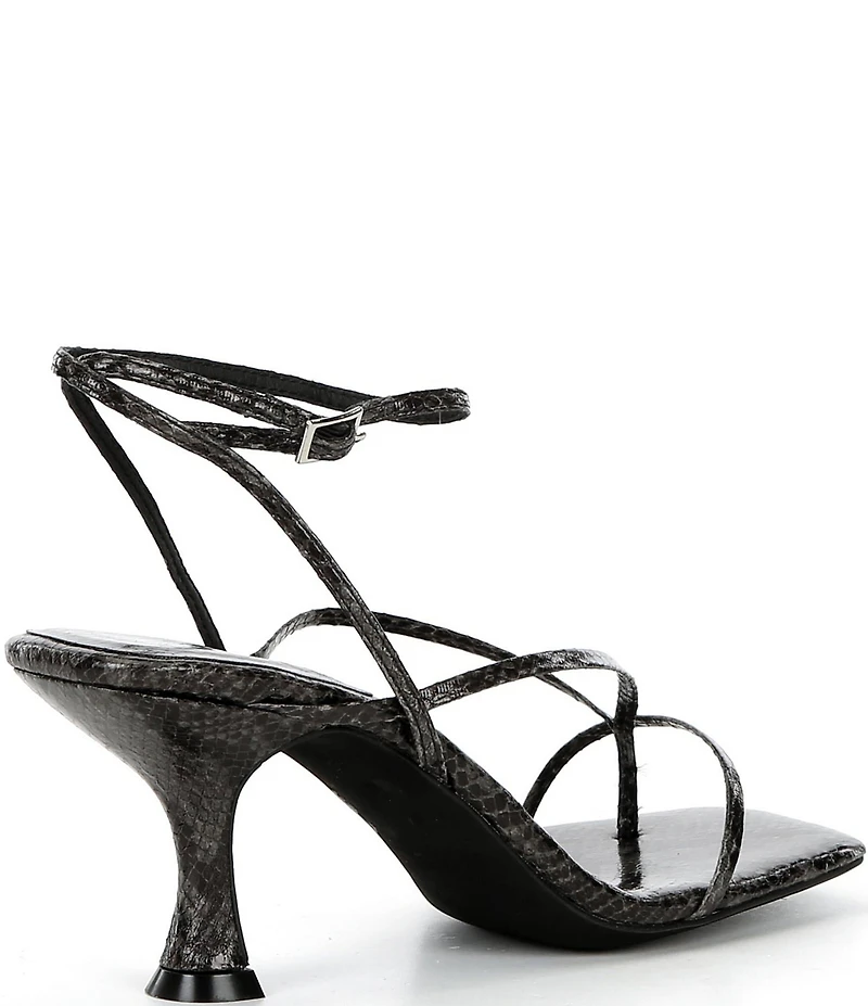 Jeffrey Campbell Fluxx Python Print Strappy Ankle Wrap Dress Sandals
