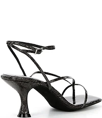 Jeffrey Campbell Fluxx Python Print Strappy Ankle Wrap Dress Sandals