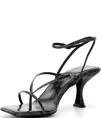 Jeffrey Campbell Fluxx Python Print Strappy Ankle Wrap Dress Sandals