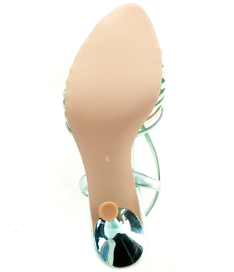 Jeffrey Campbell Galaxia Metallic Strappy Sling Dress Sandals