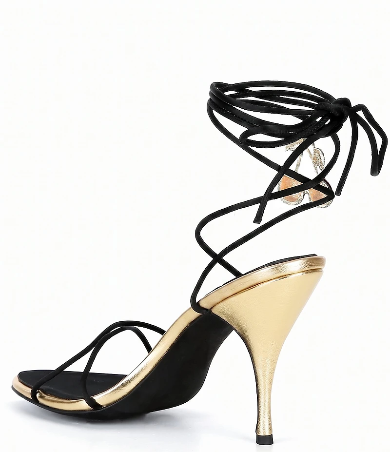 Jeffrey Campbell Georja Cherry Charm Wraparound Ankle Tie Dress Sandals