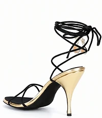 Jeffrey Campbell Georja Cherry Charm Wraparound Ankle Tie Dress Sandals
