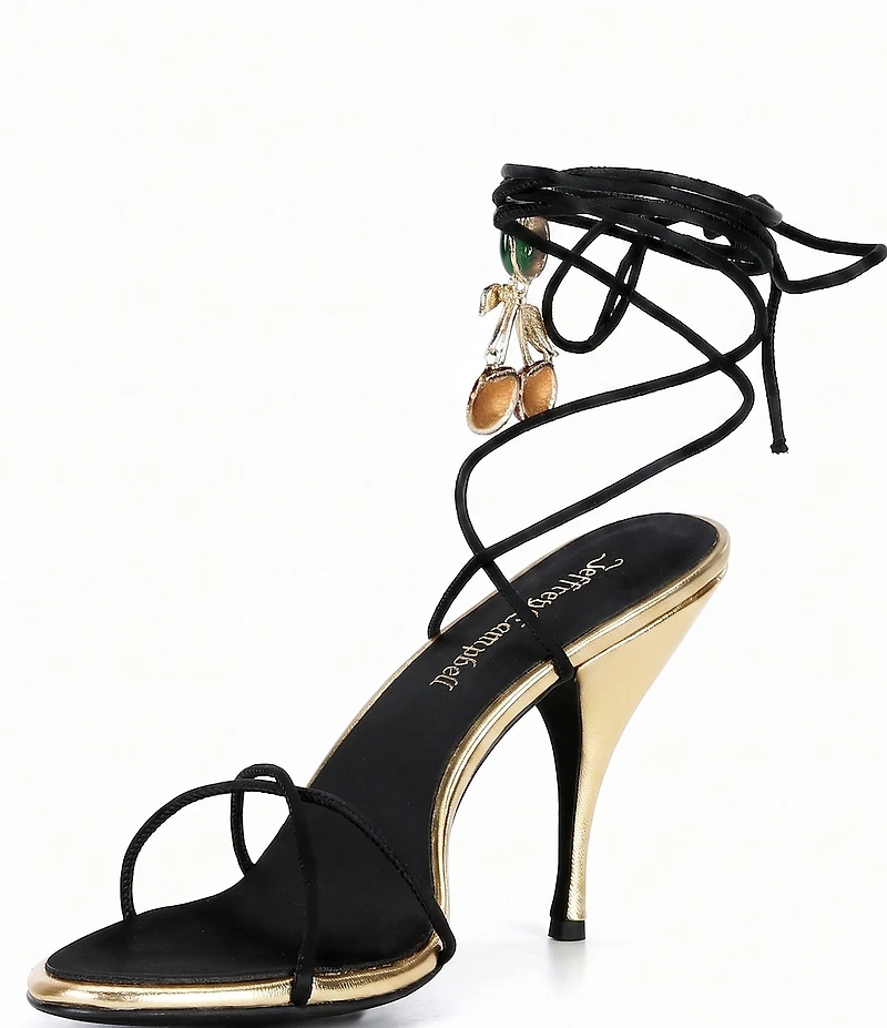 Jeffrey Campbell Georja Cherry Charm Wraparound Ankle Tie Dress Sandals