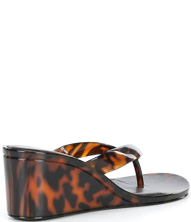 Jeffrey Campbell Gigabyte Jelly Thong Tortoise Wedge Sandals