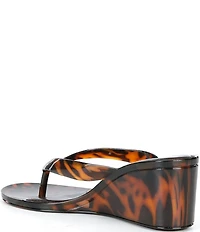 Jeffrey Campbell Gigabyte Jelly Thong Tortoise Wedge Sandals