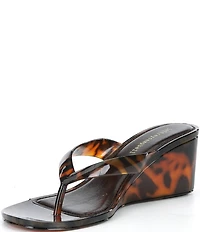 Jeffrey Campbell Gigabyte Jelly Thong Tortoise Wedge Sandals