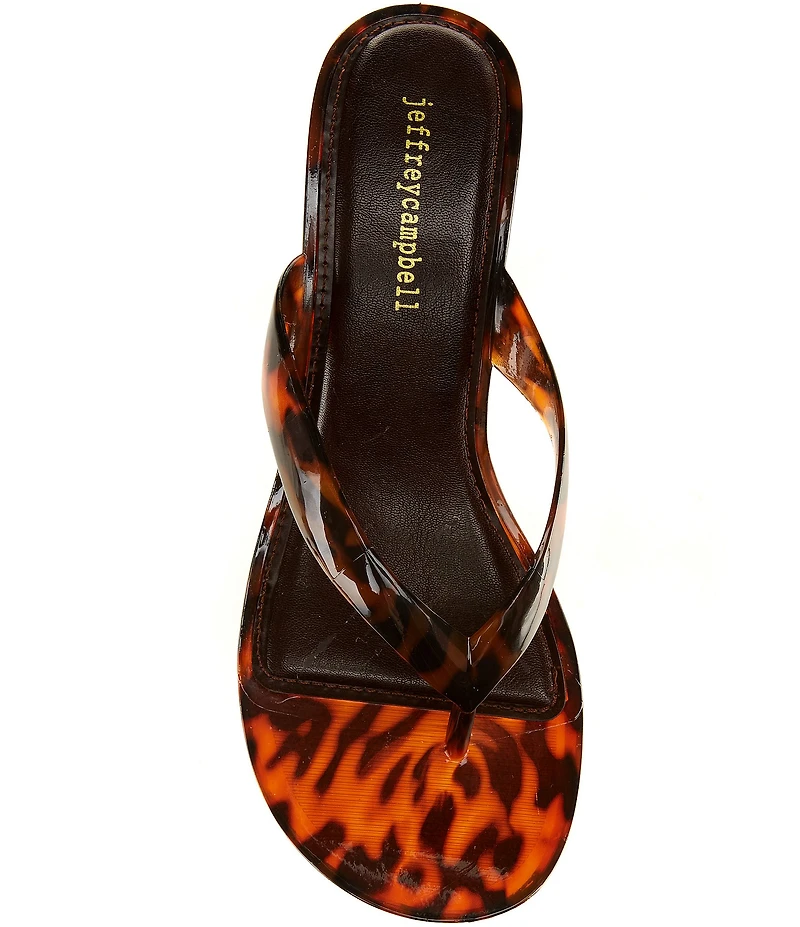 Jeffrey Campbell Gigabyte Jelly Thong Tortoise Wedge Sandals